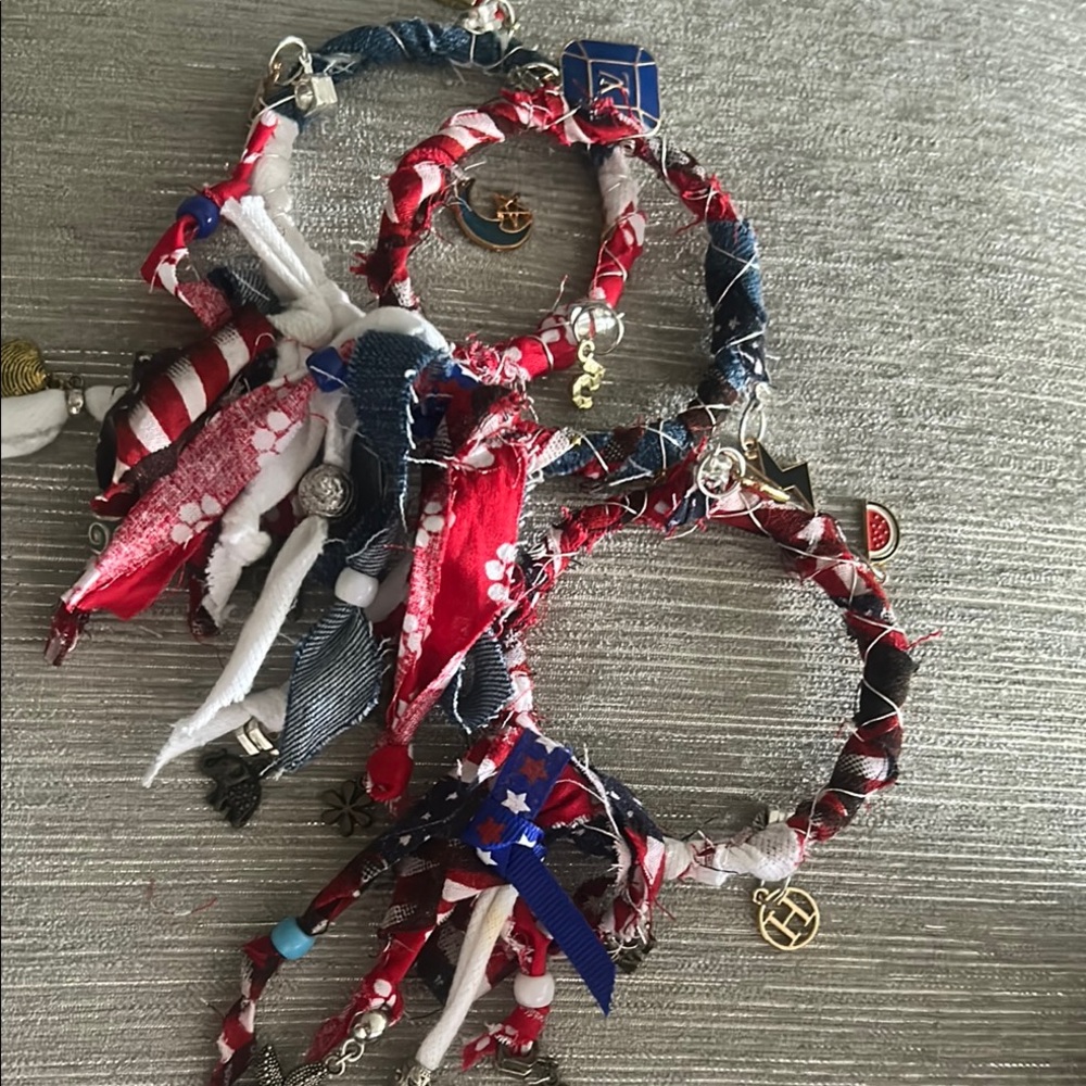 Colorful Fabric Wrapped Bracelets